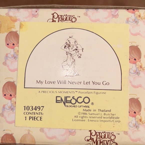 Precious Moments Porcelain Figurine “My Love Will Never Let You Go” Vintage - Picture 9 of 12